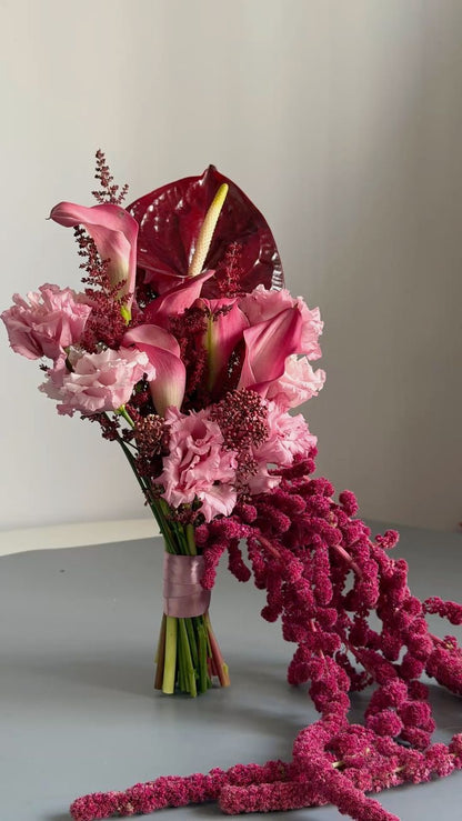 Modern Burgundy and Pink Wedding Flowers