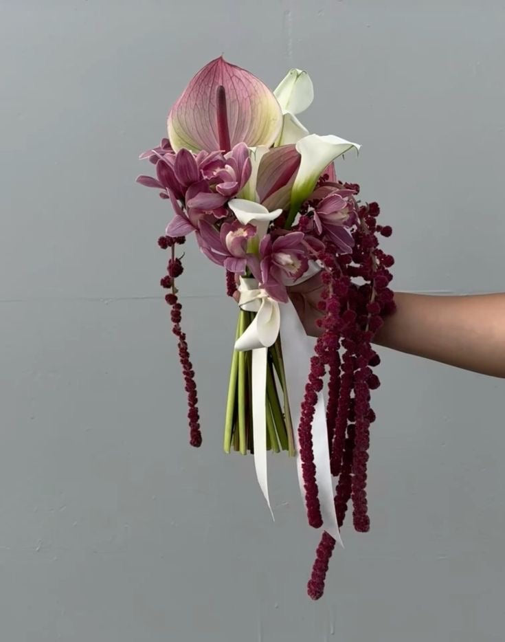 Modern Burgundy and Pink Wedding Flowers