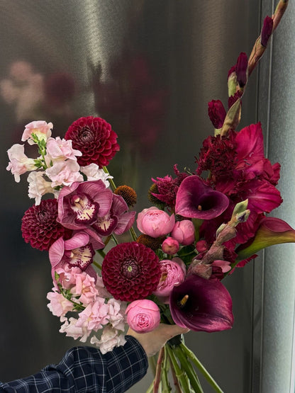 Modern Burgundy and Pink Wedding Flowers