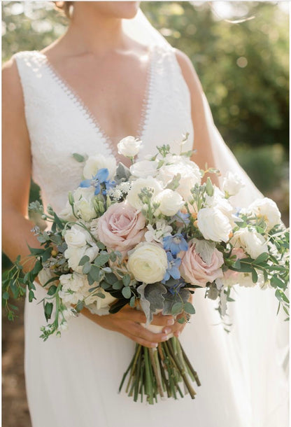Blue, Blush, & White | Wedding Flowers
