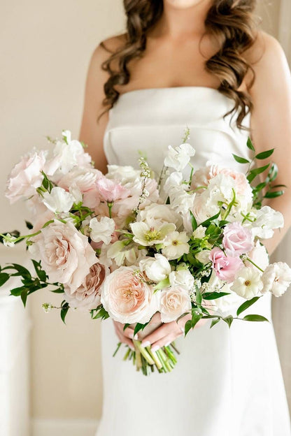 Whimsical Pink & Green Flowers with Greenery