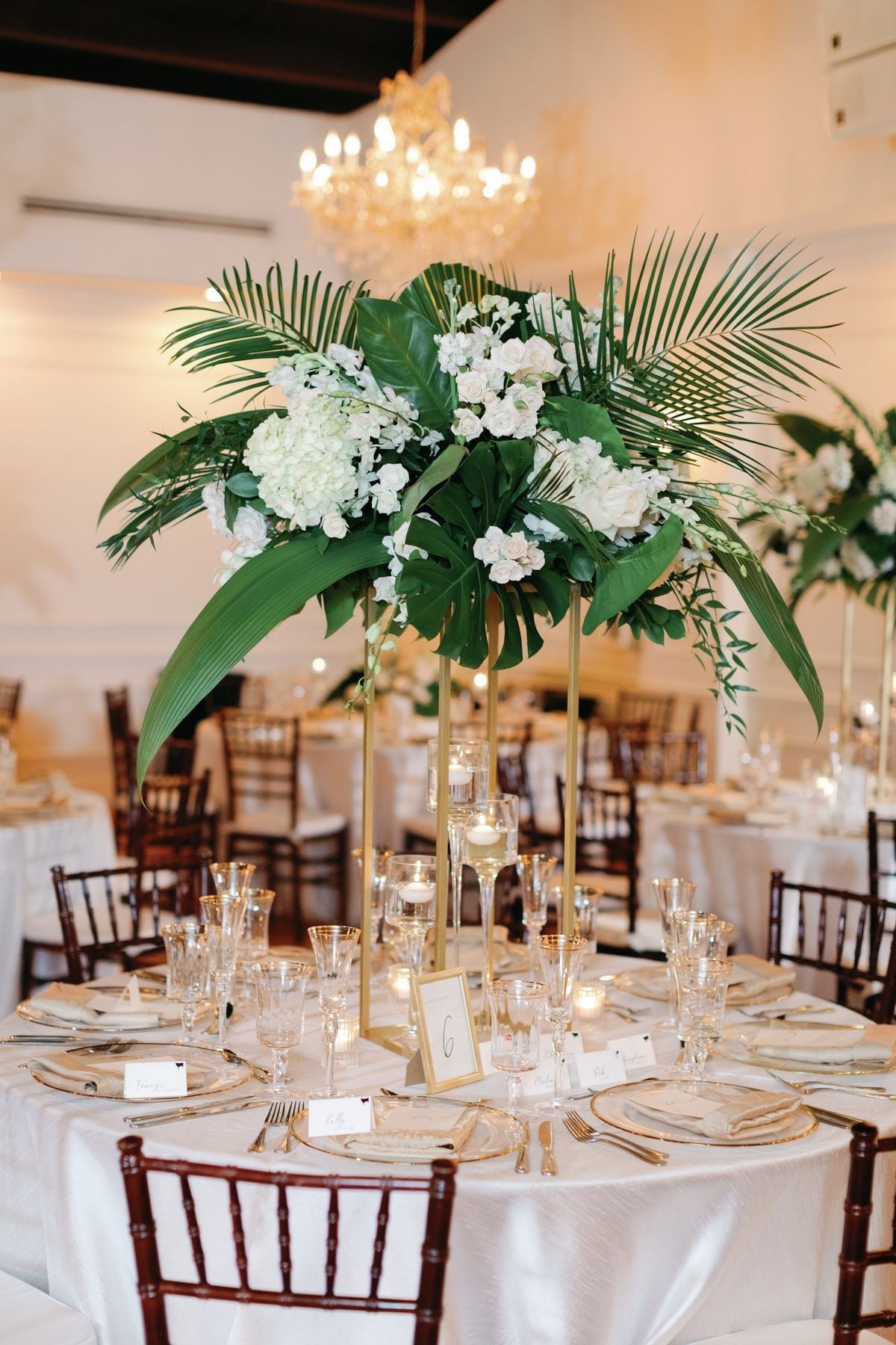 White Flowers- Tropical Greenery