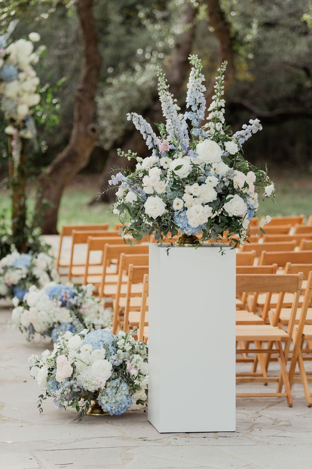 White & Blue Wedding Flowers