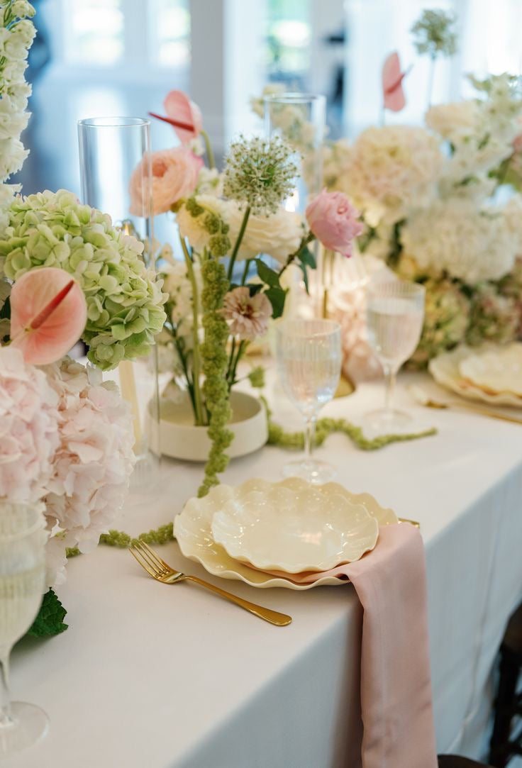 Whimsical Pink & Green Flowers with Greenery