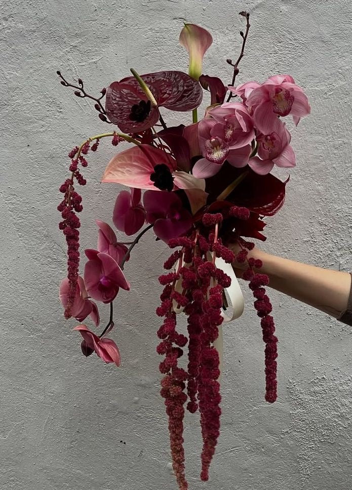 Modern Burgundy and Pink Wedding Flowers