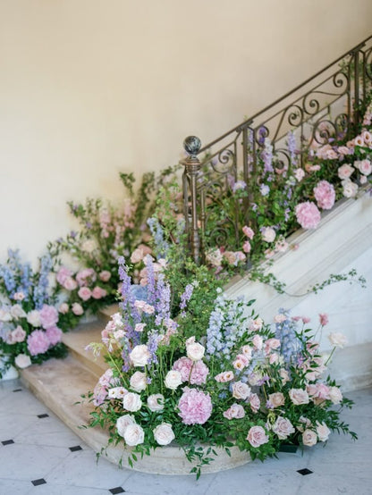 Blue, Purple, and Pink Wedding Flowers