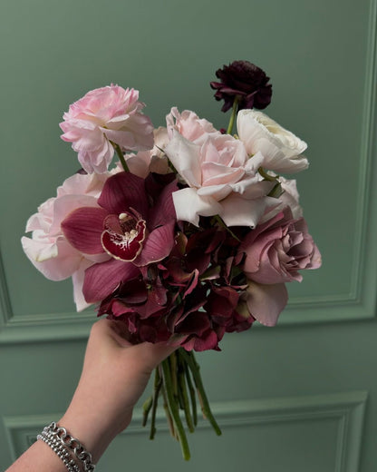 Modern Burgundy and Pink Wedding Flowers