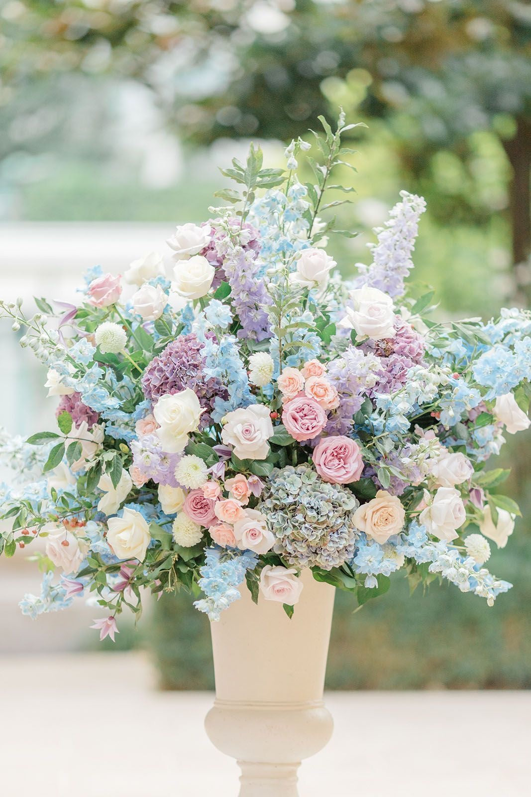 Blue, Purple, and Pink Wedding Flowers
