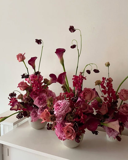 Modern Burgundy and Pink Wedding Flowers